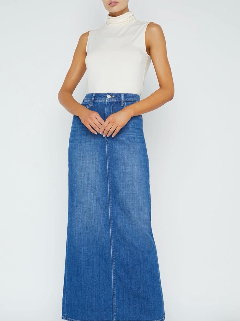 L'AGENCE Blue Denim Maxi Skirt NWT